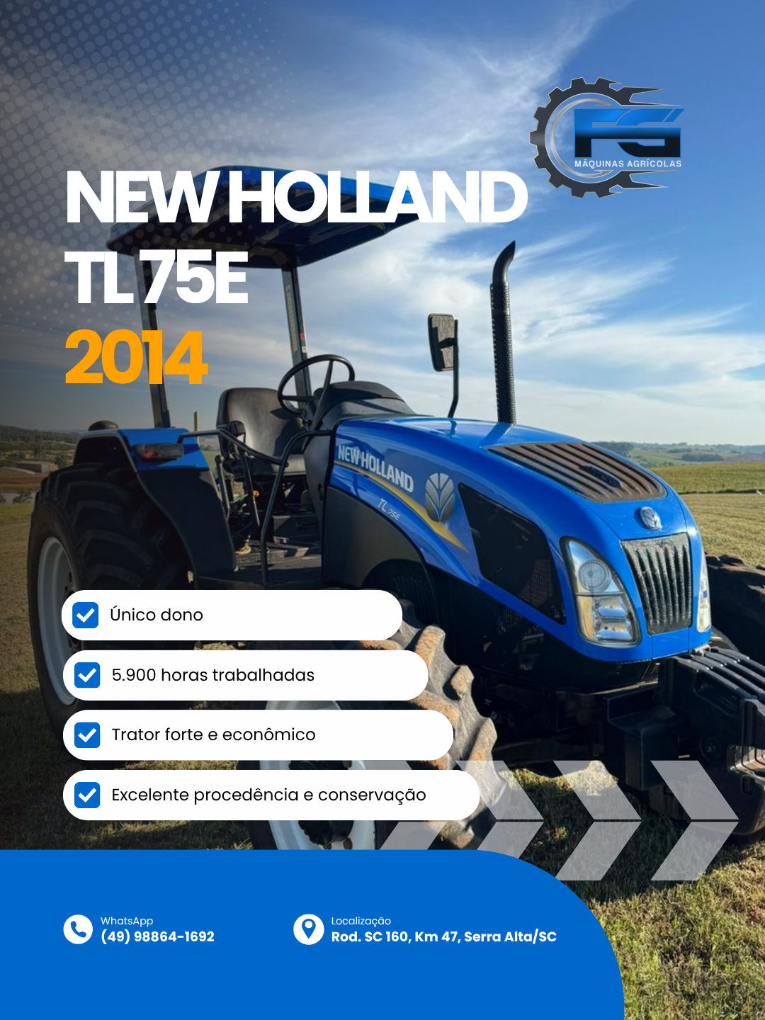 New Holland TL75E 2014